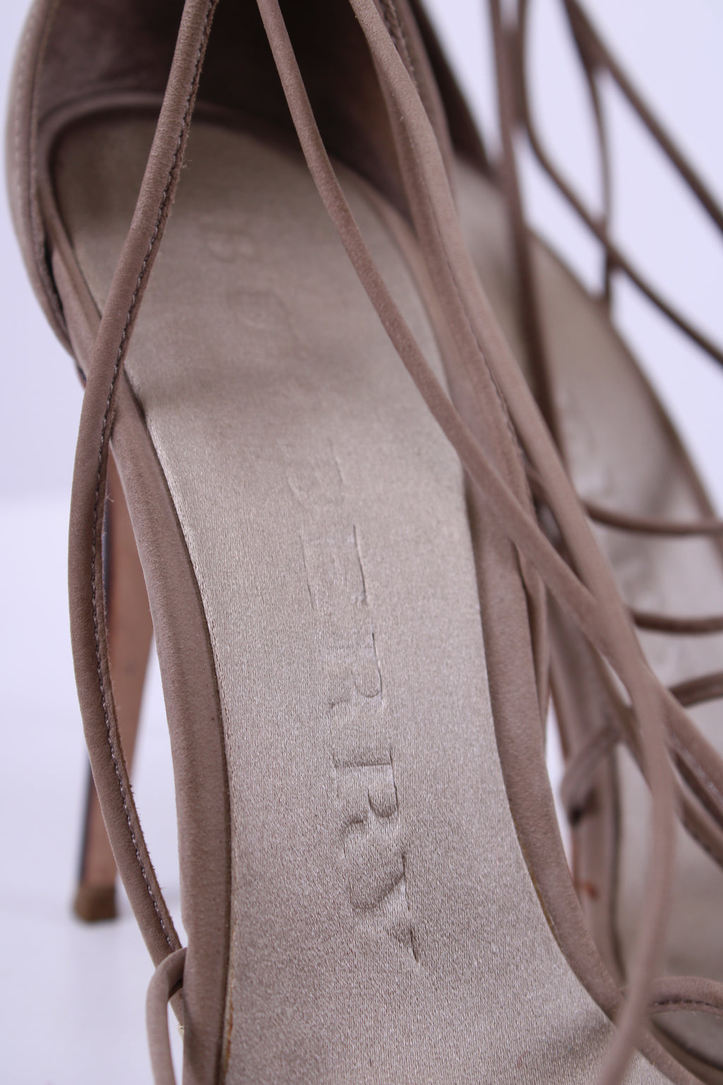 Burberry Mirabel Tie Stiletto Heels Beige 38