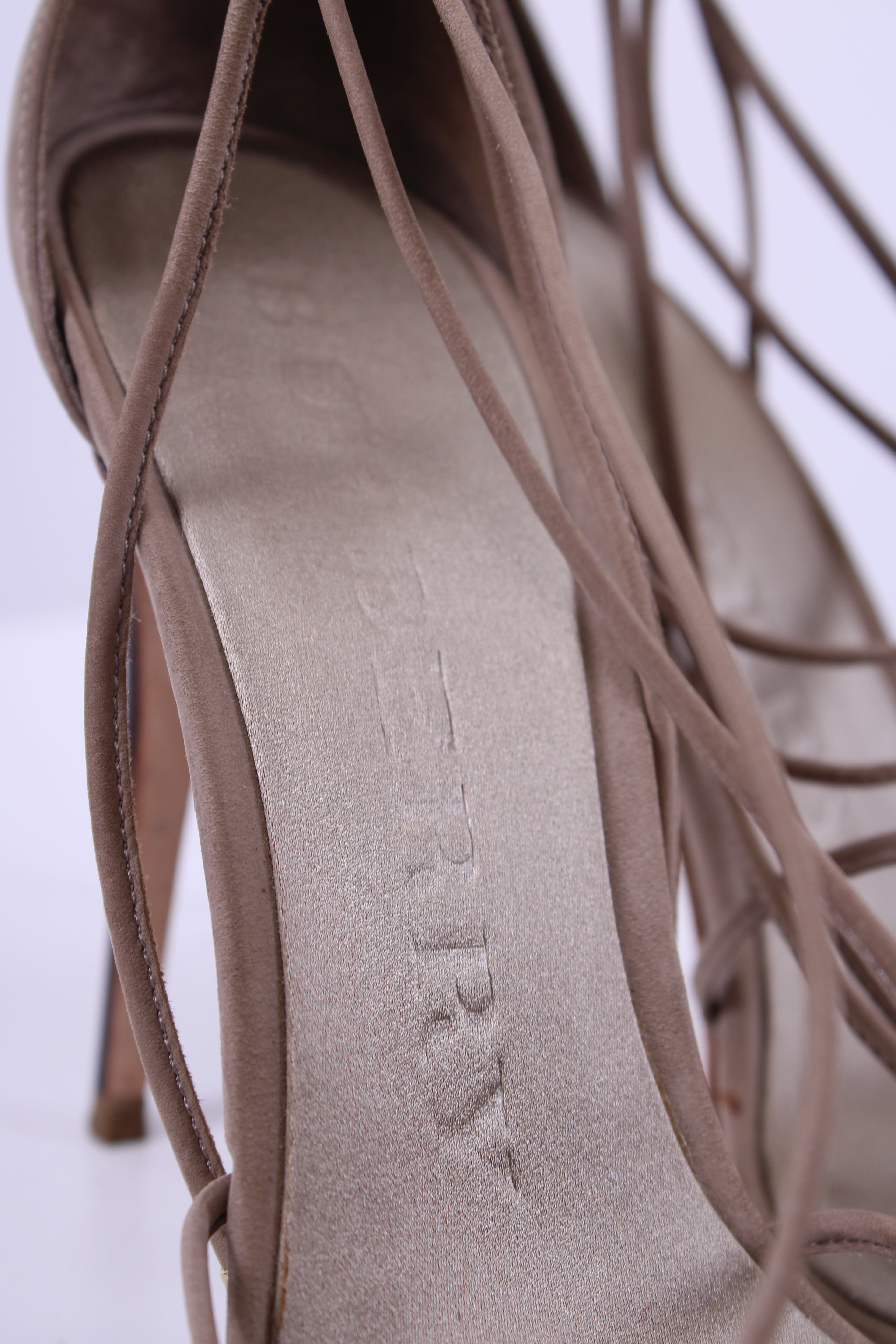 Burberry Mirabel Tie Stiletto Heels Beige 38