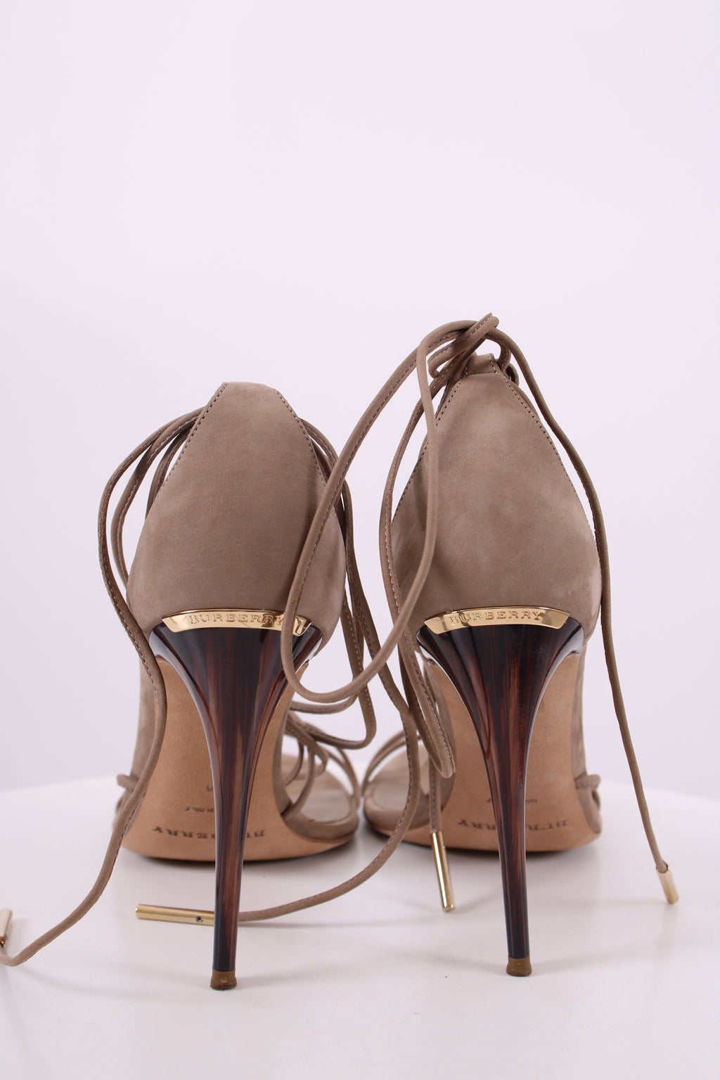 Burberry Mirabel Tie Stiletto Heels Beige 38