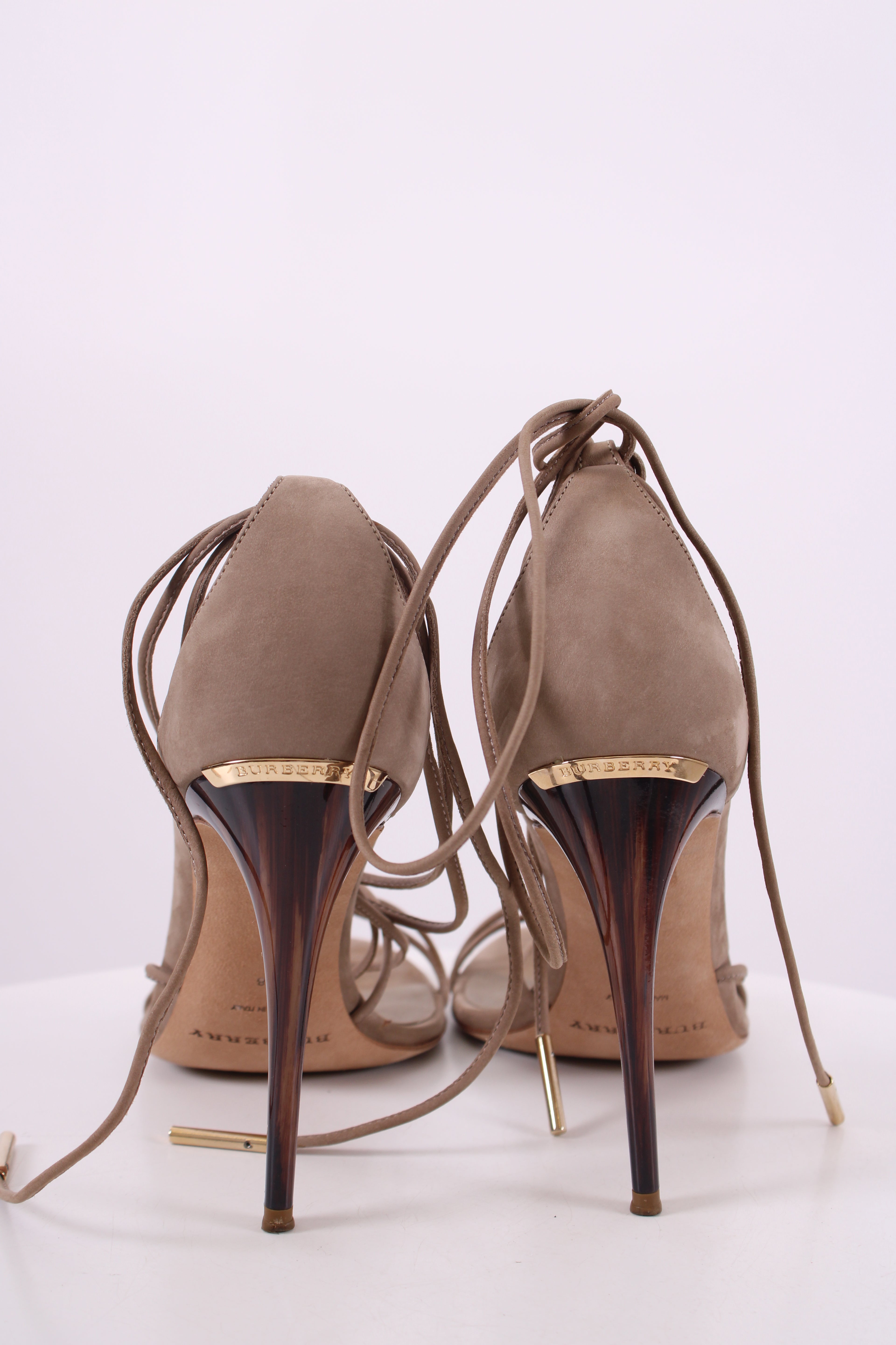 Burberry Mirabel Tie Stiletto Heels Beige 38