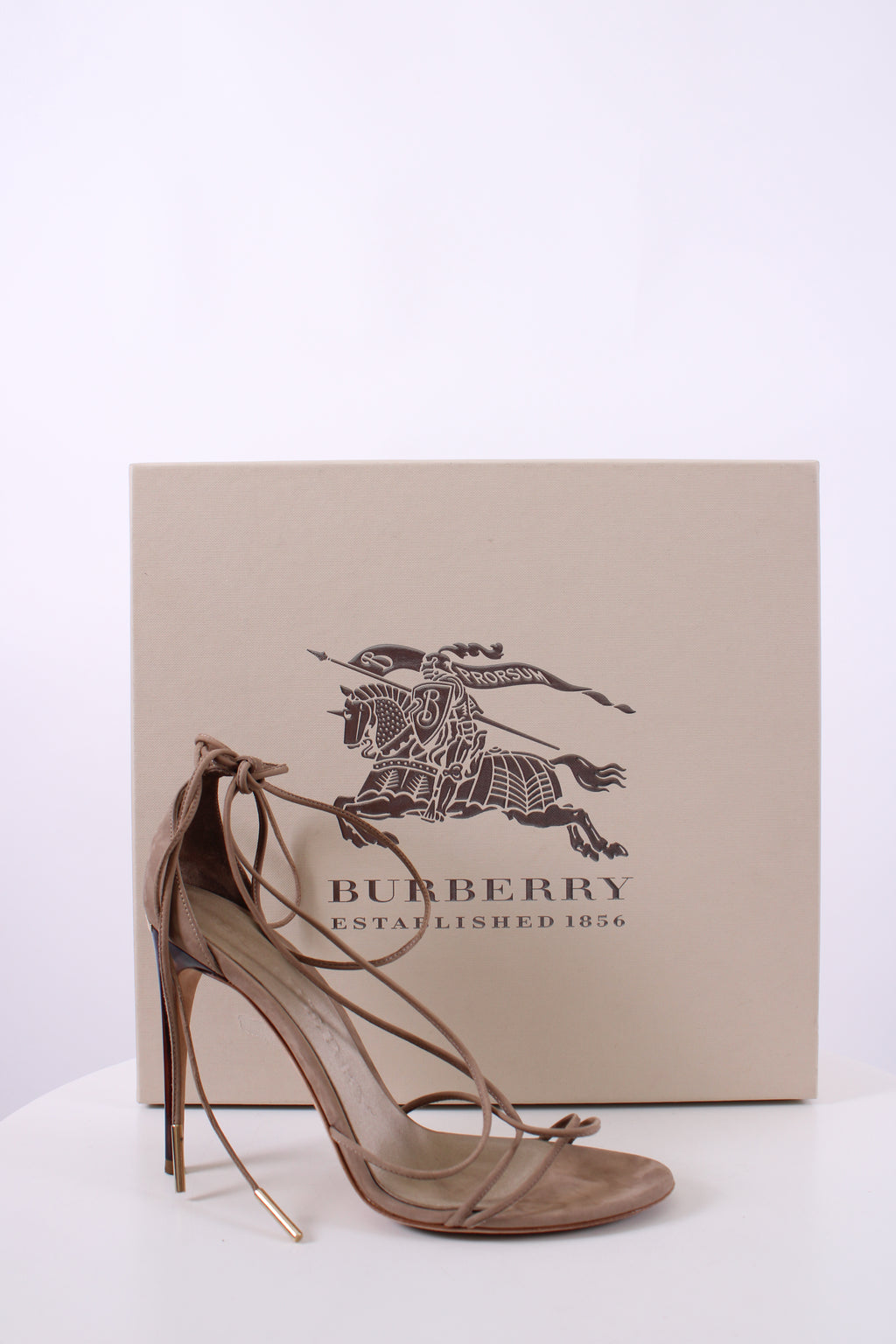 Burberry Mirabel Tie Stiletto Heels Beige 38