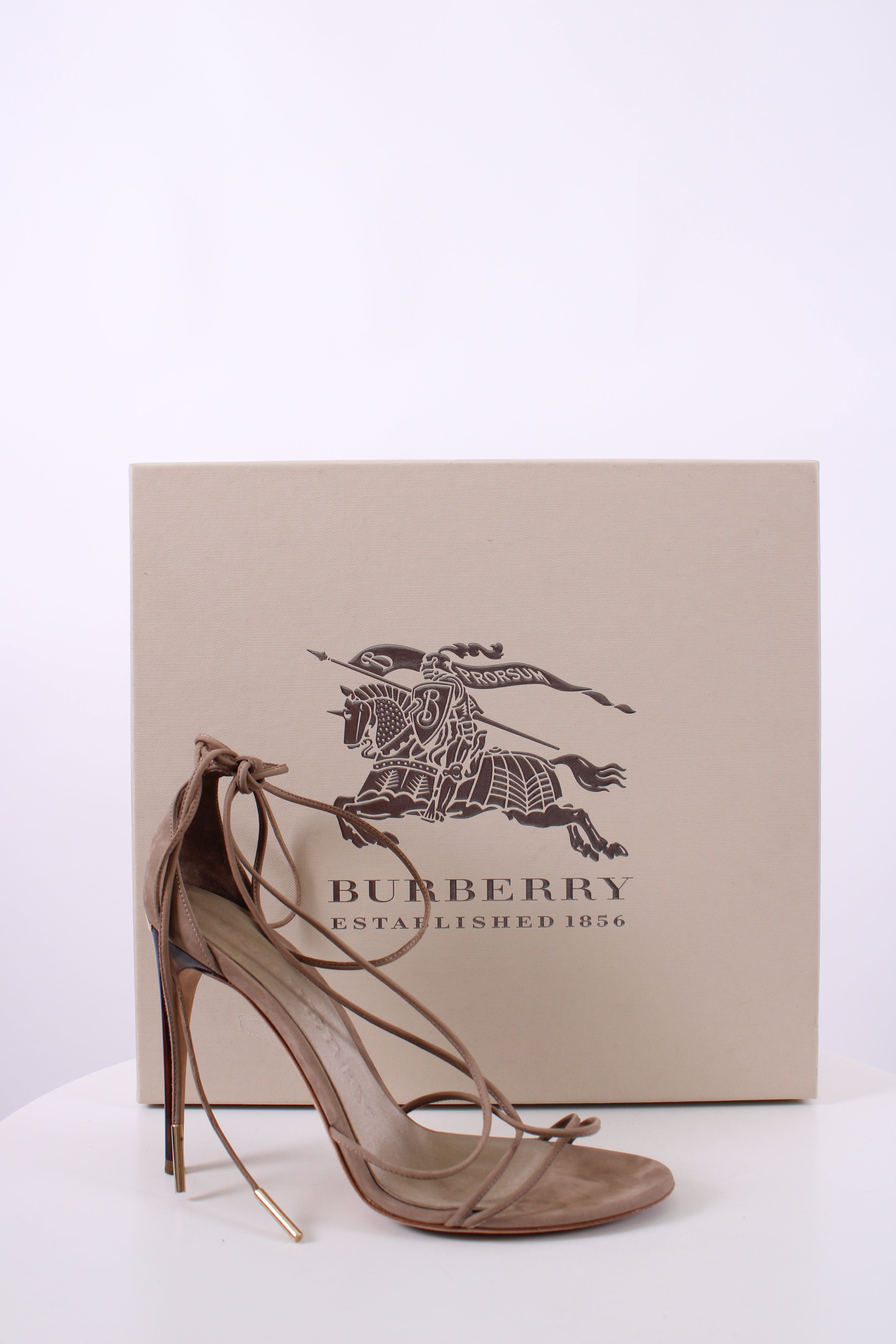 Burberry Mirabel Tie Stiletto Heels Beige 38