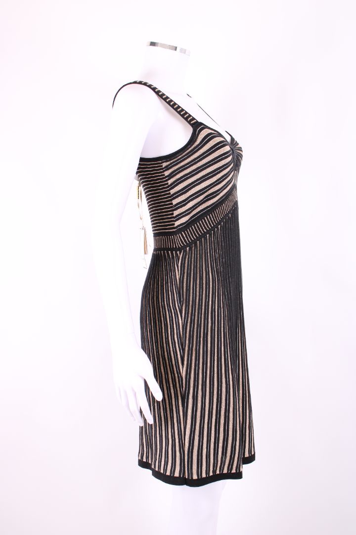 Temperley London S/S Stripe Tunic Dress Gold/ Black 12