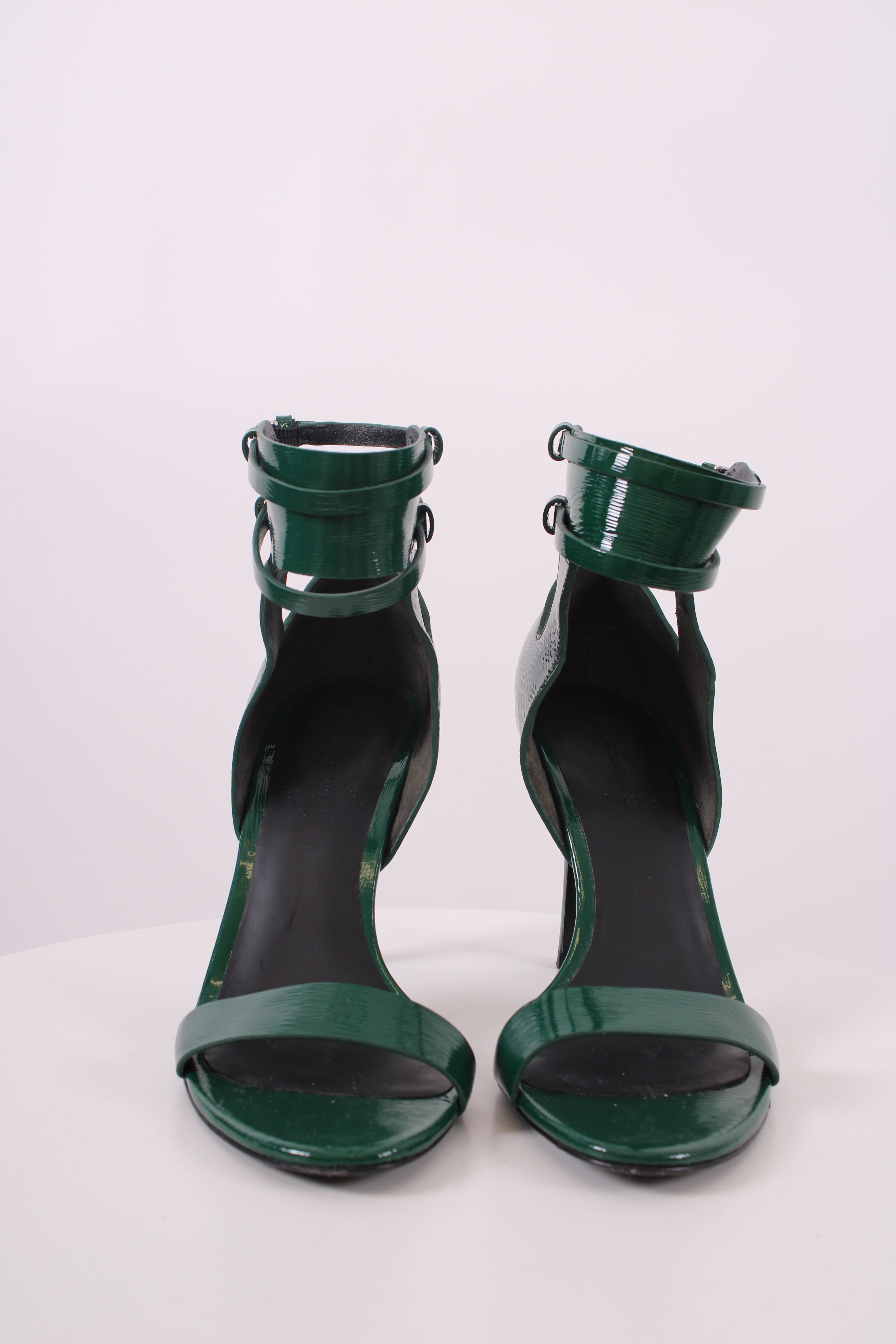Alexander Wang Patent Ankle Detail Heels Green 39