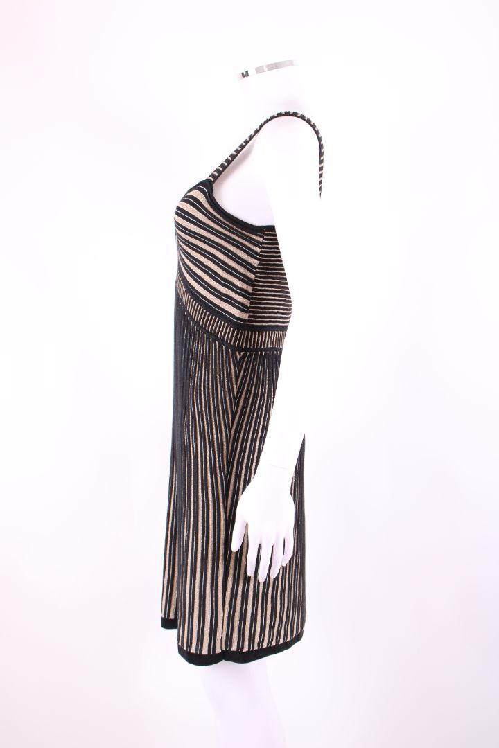 Temperley London S/S Stripe Tunic Dress Gold/ Black 12