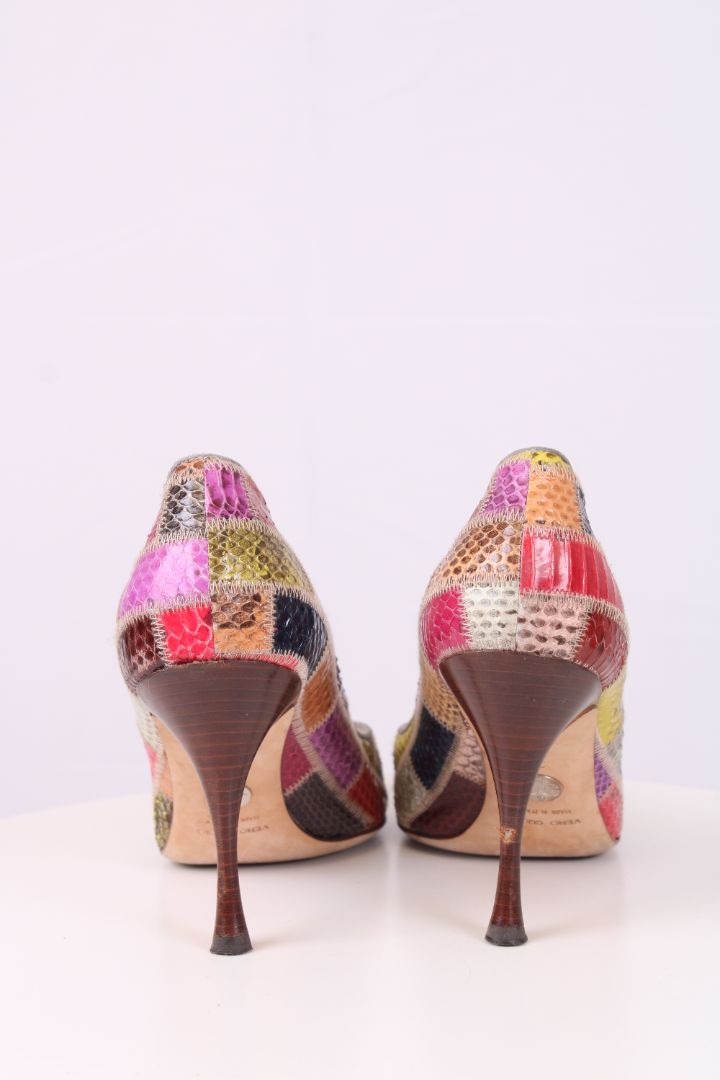 Dolce & Gabbana Patch work closed toe heels multicolour 39
