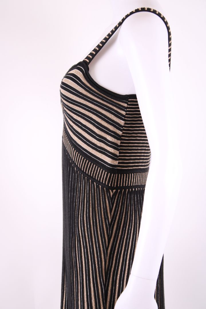 Temperley London S/S Stripe Tunic Dress Gold/ Black 12