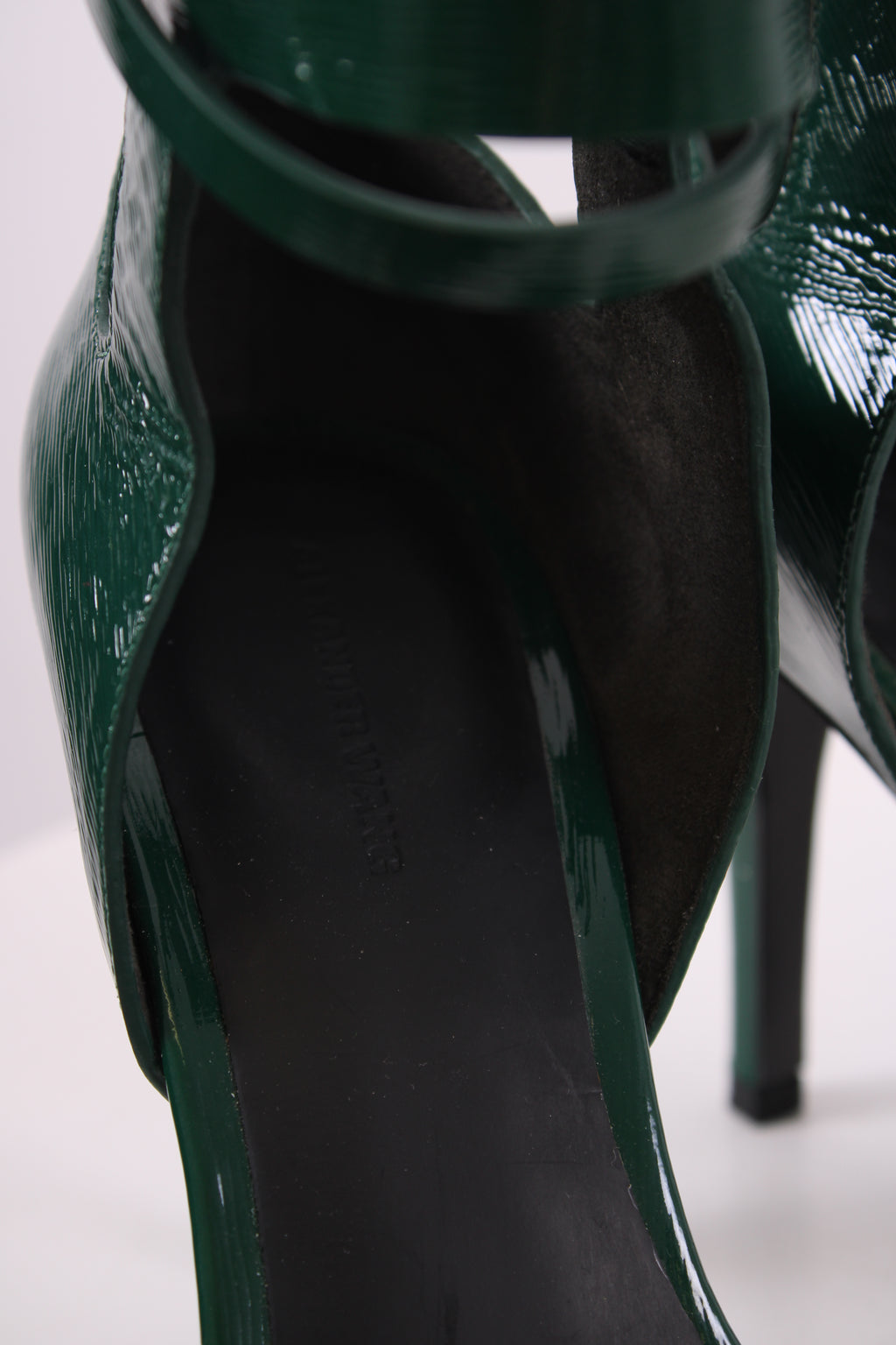 Alexander Wang Patent Ankle Detail Heels Green 39
