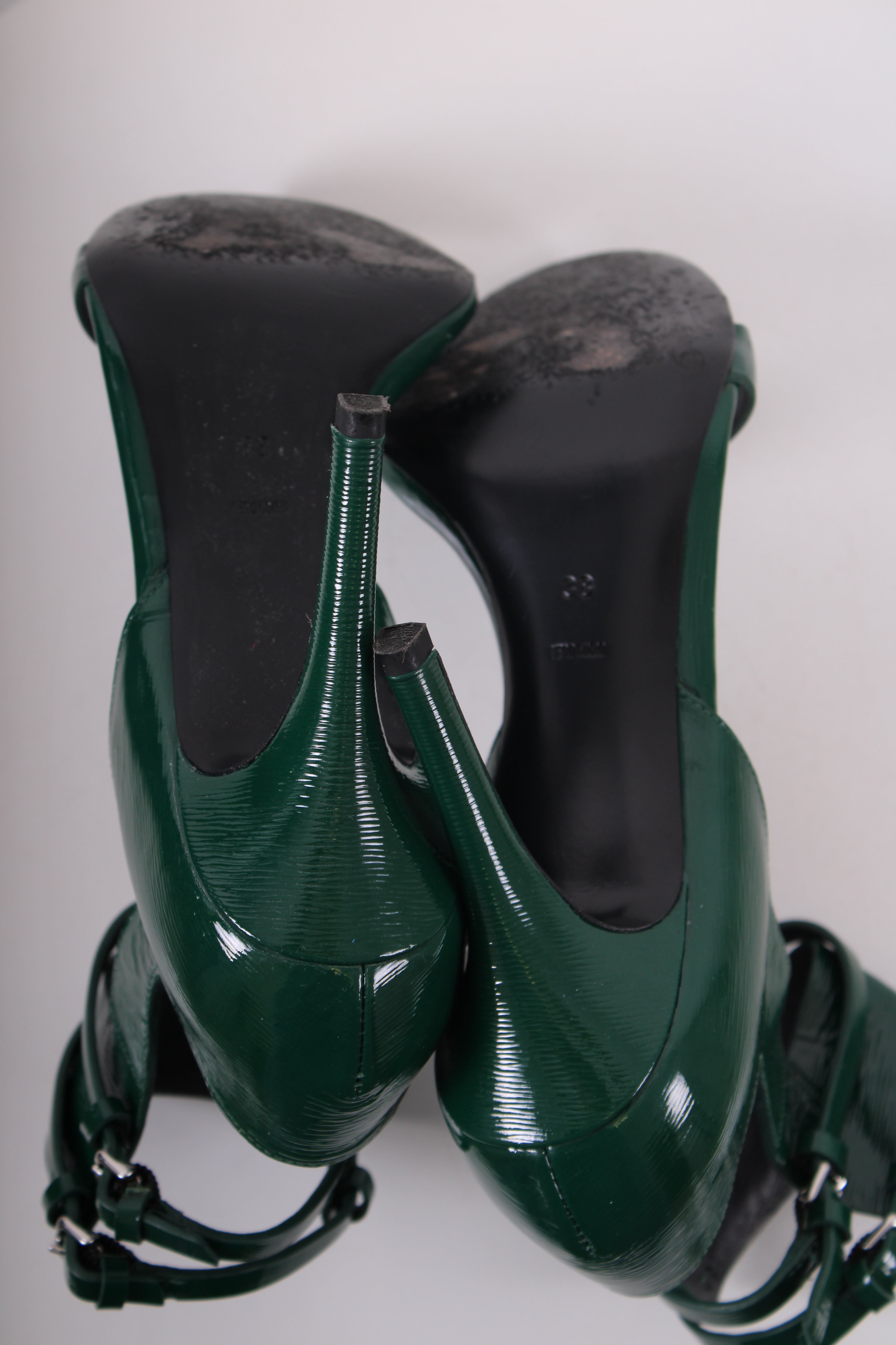 Alexander Wang Patent Ankle Detail Heels Green 39