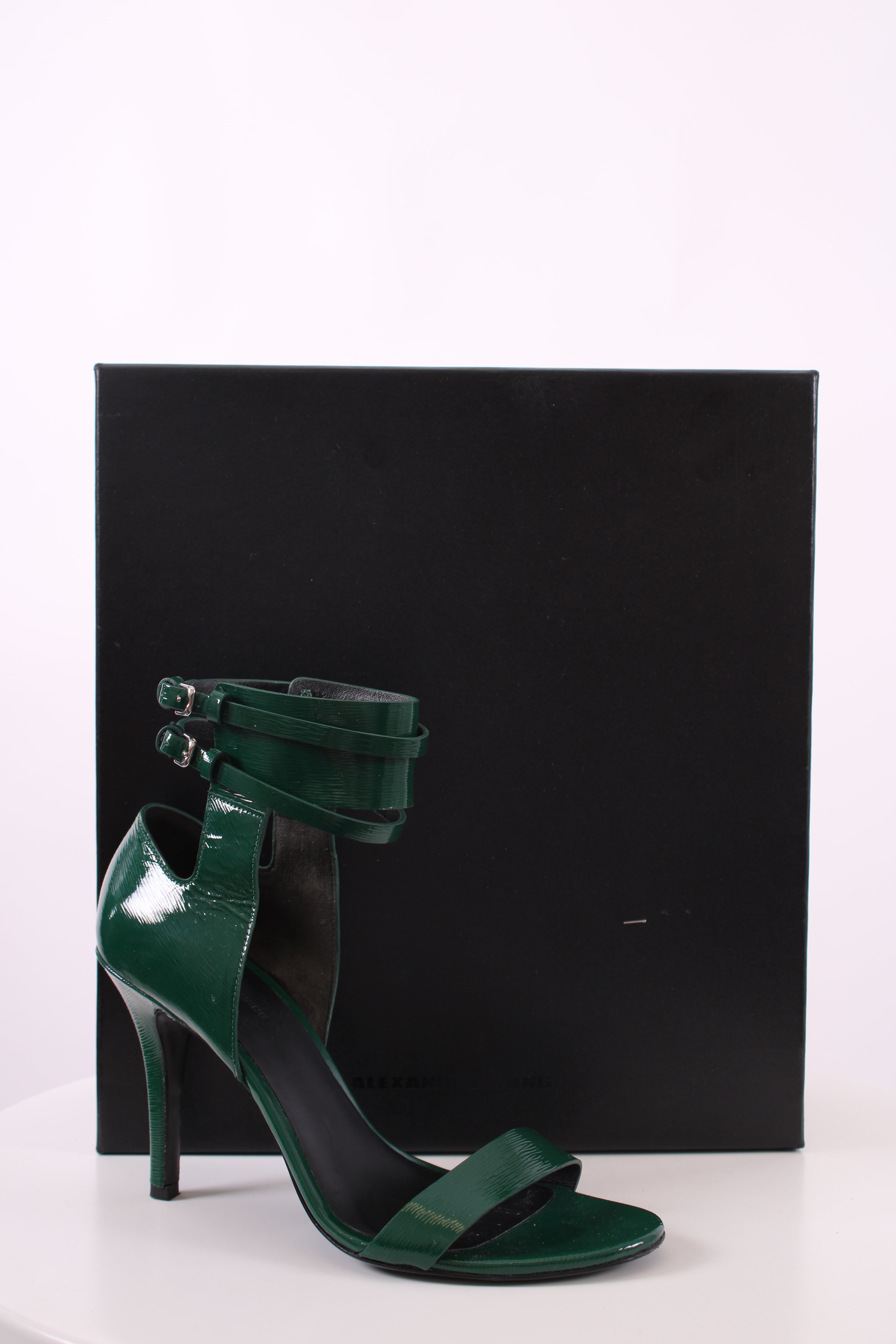 Alexander Wang Patent Ankle Detail Heels Green 39