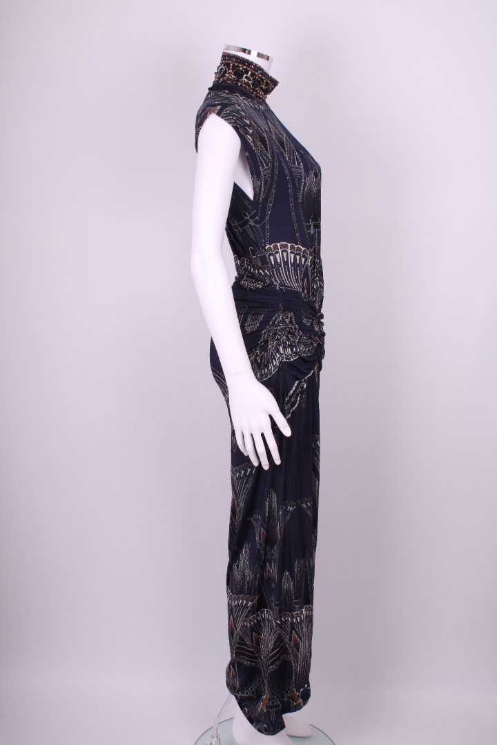 Camilla S/S Print Dress Navy / Beige S