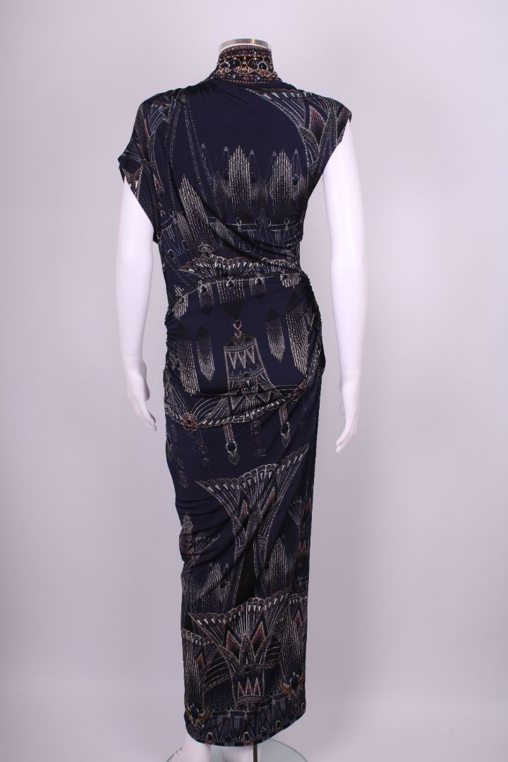 Camilla S/S Print Dress Navy / Beige S