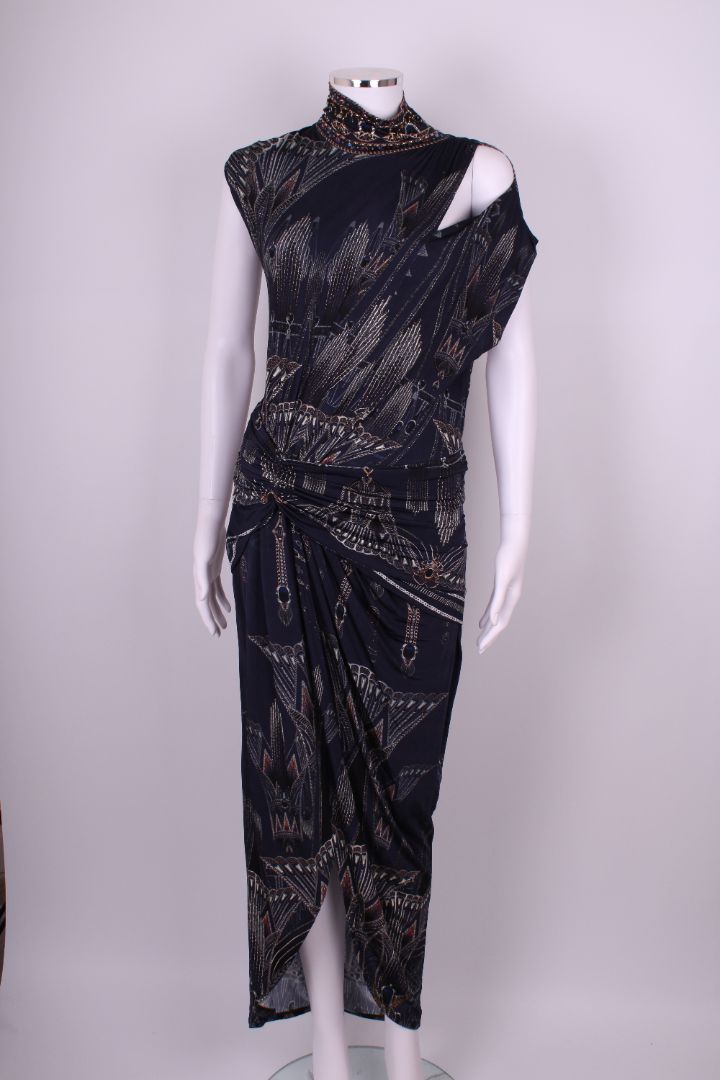 Camilla S/S Print Dress Navy / Beige S