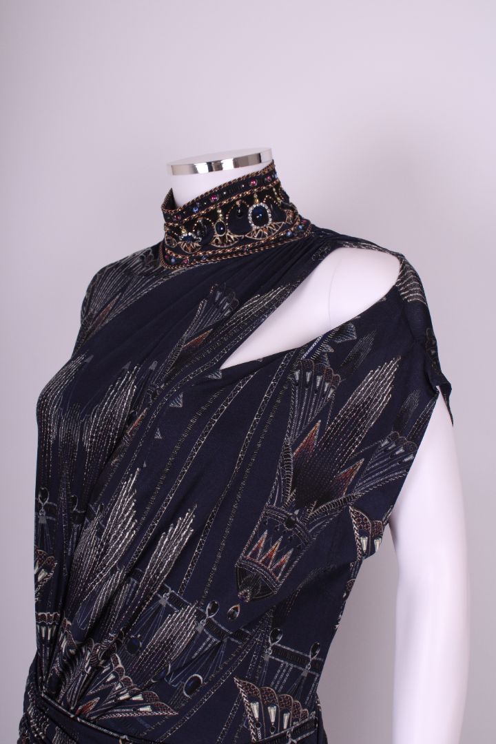 Camilla S/S Print Dress Navy / Beige S