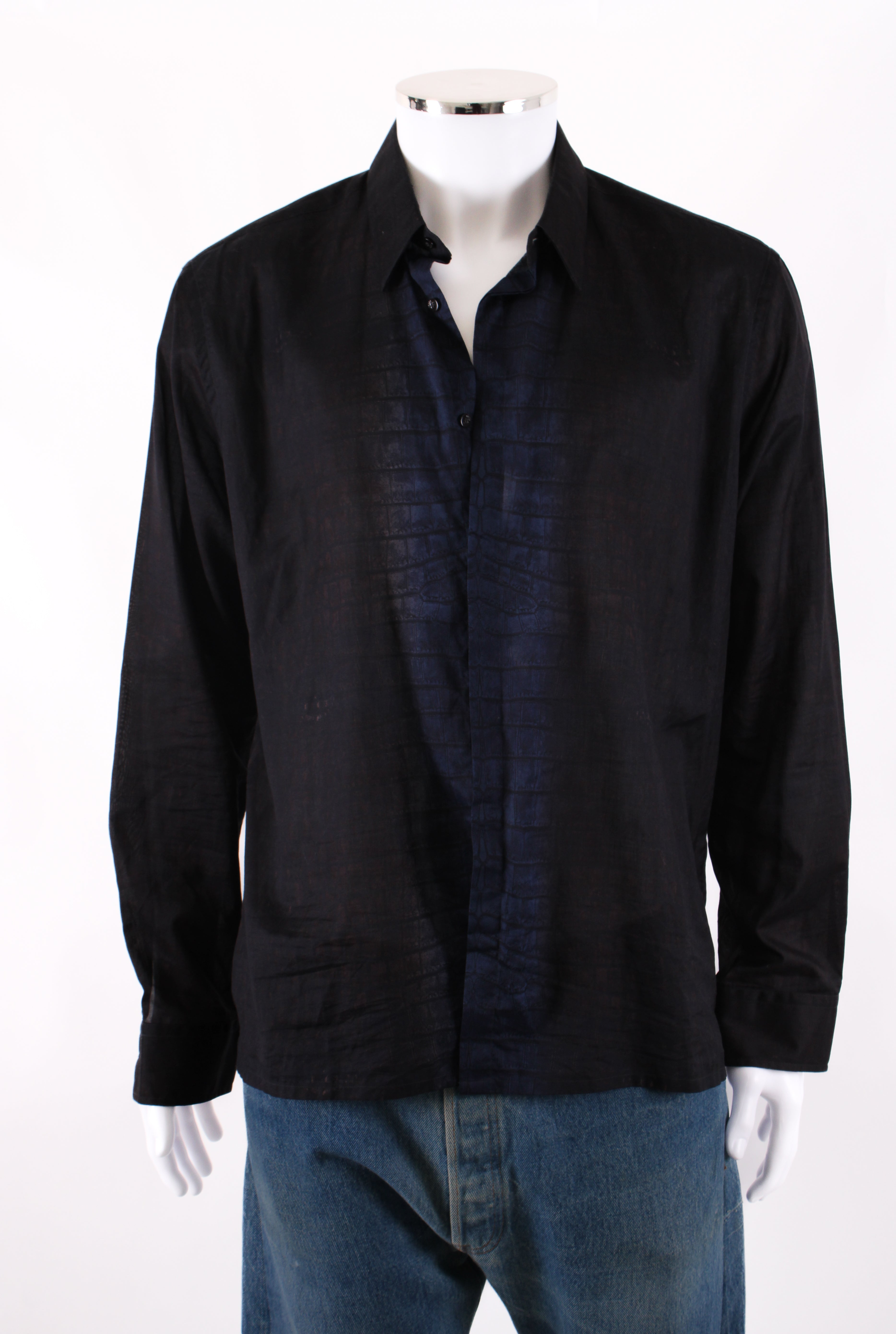 Fendi Snake Print Shirt Navy 43