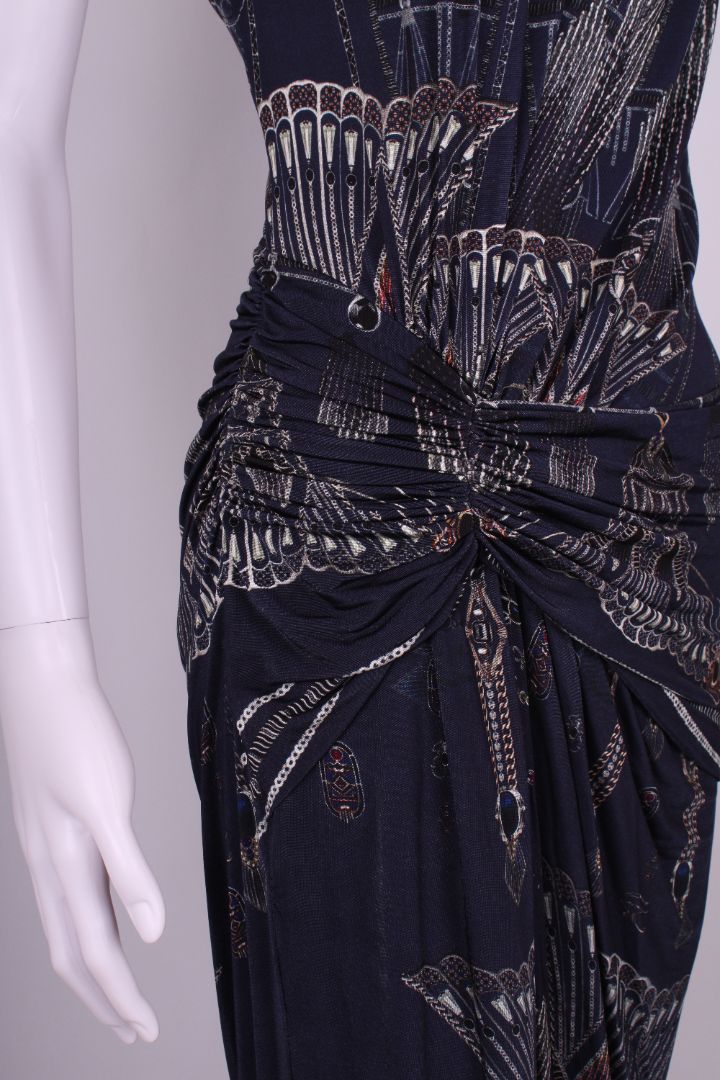 Camilla S/S Print Dress Navy / Beige S