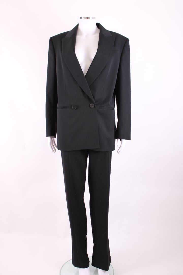 Alexander McQueen Double Breasted Blazer Suit Black IT42