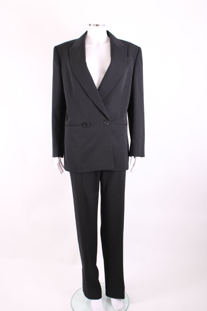 Alexander McQueen Double Breasted Blazer Suit Black IT42