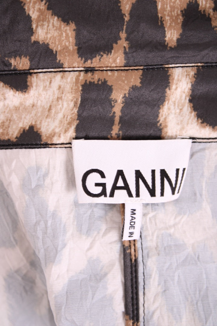 Ganni L/S Ruched Dress Leopard Print 8