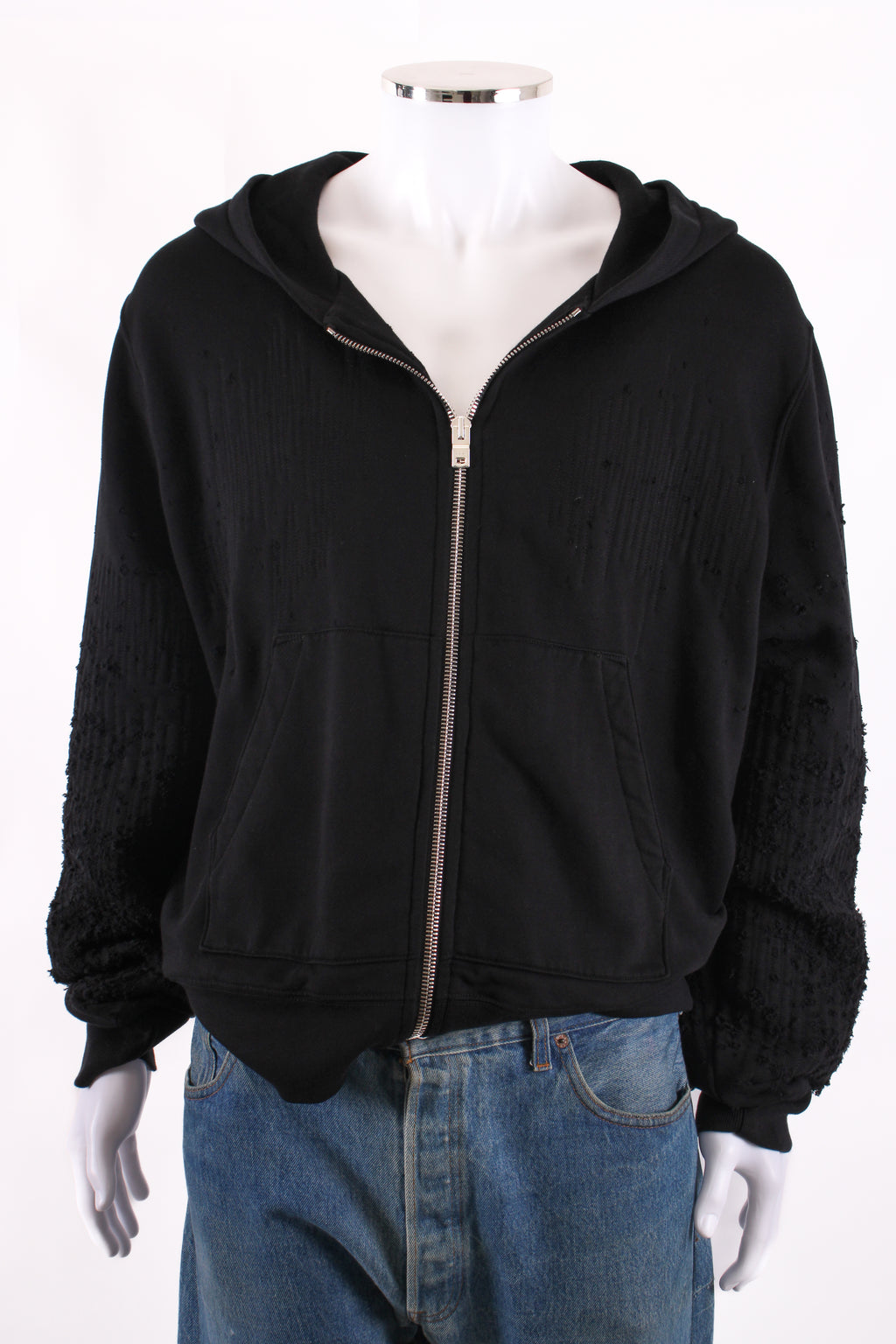 Amiri distressed zip up hoodie Black 34
