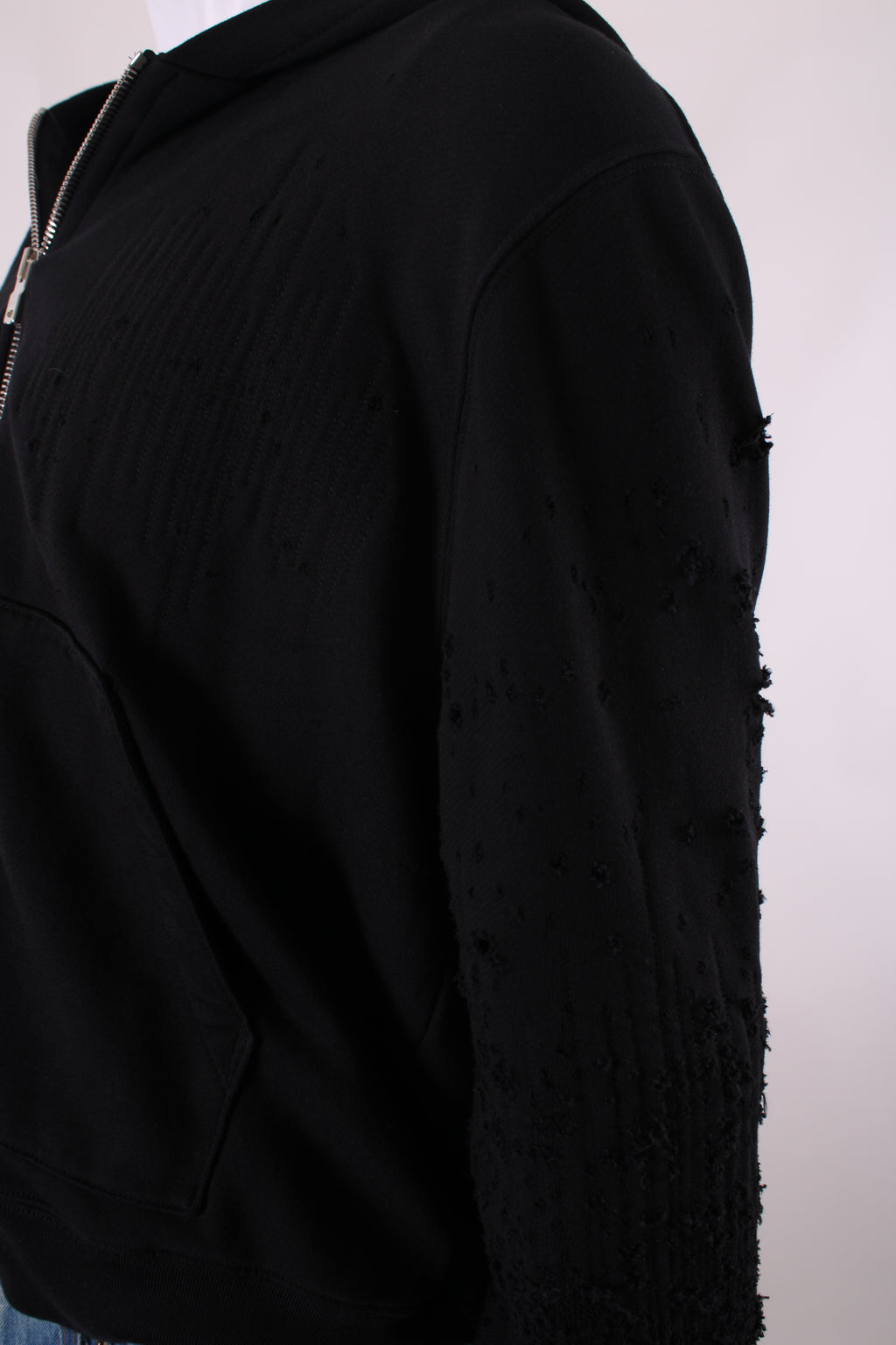Amiri distressed zip up hoodie Black 34