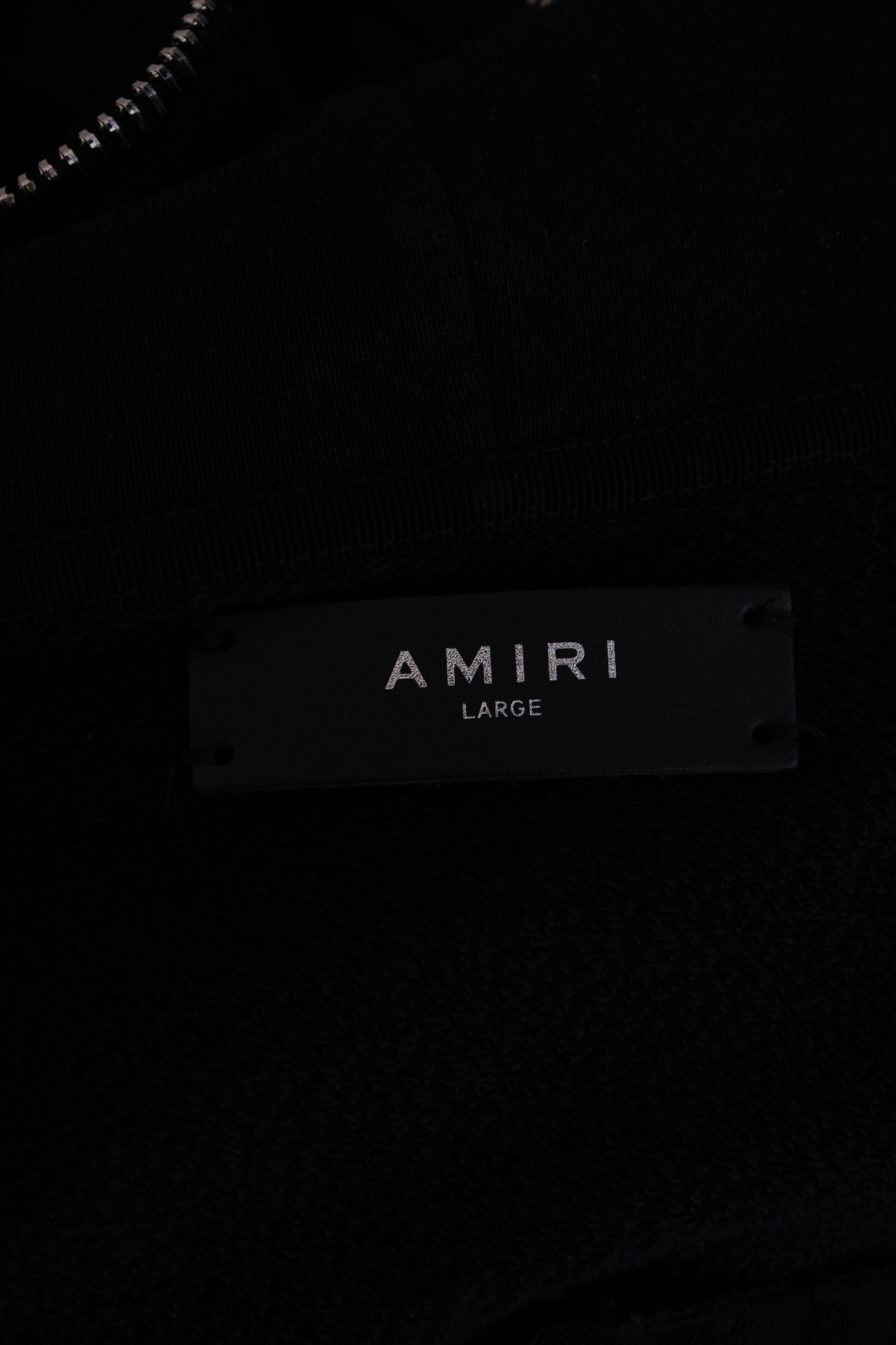 Amiri distressed zip up hoodie Black 34