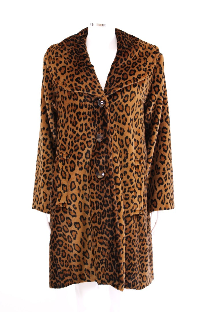 La Maison de la Fausse Fourrure Paris Coat Leopard Print S