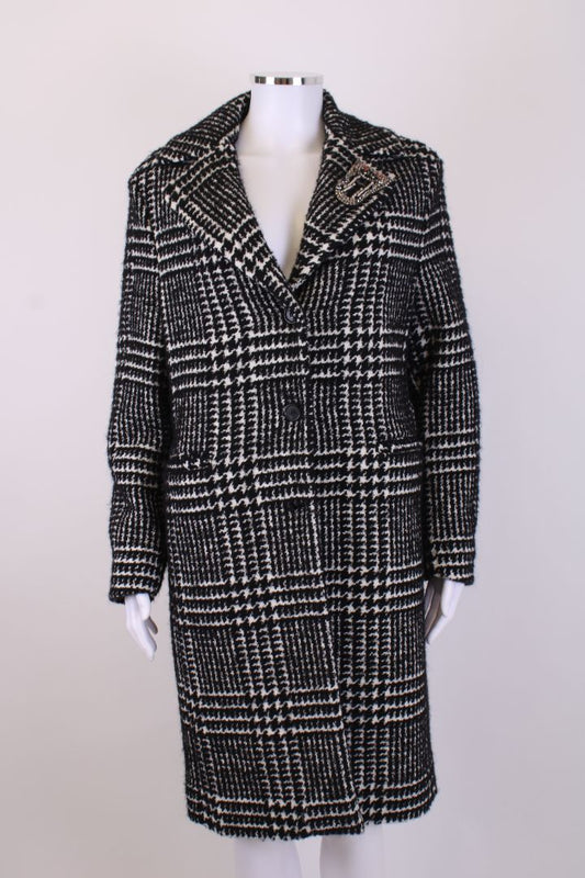 Ermanno Scervino Herringbone Coat Grey/ Black S