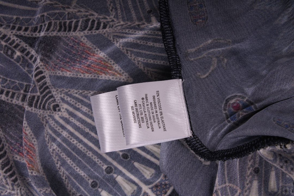 Camilla S/S Print Dress Navy / Beige S