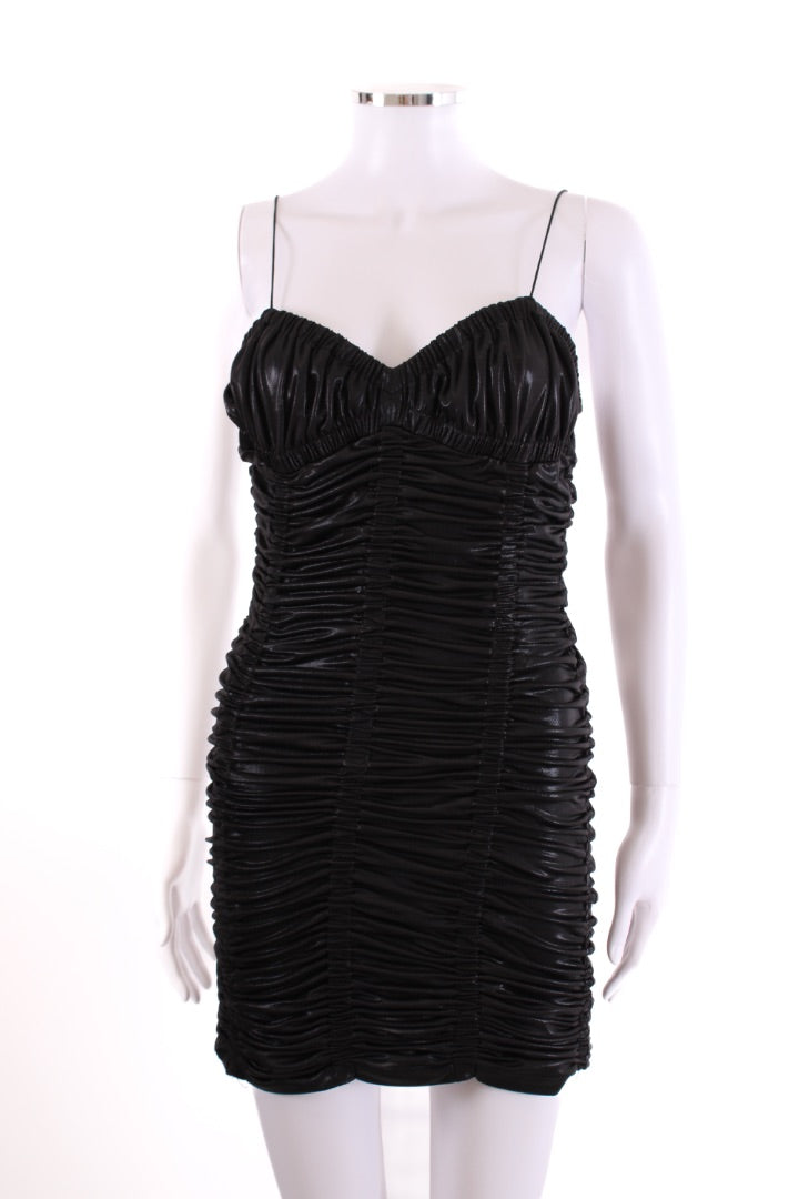 Rotate Birger Christensen S/S Ruched Mini Dress Black 12