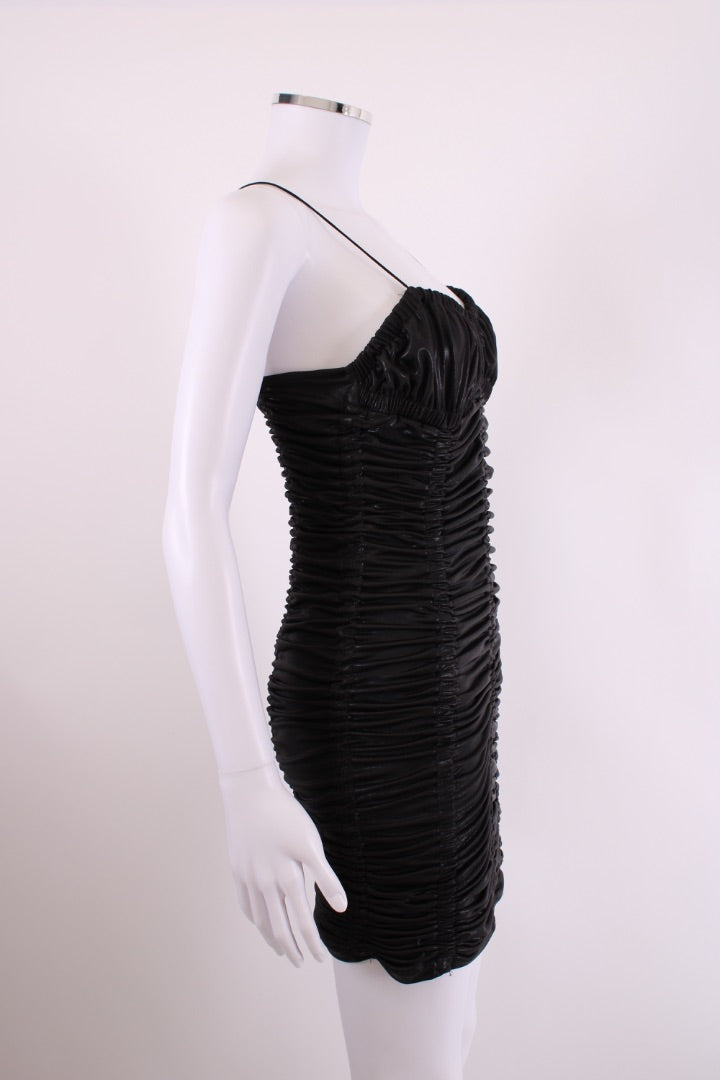 Rotate Birger Christensen S/S Ruched Mini Dress Black 12