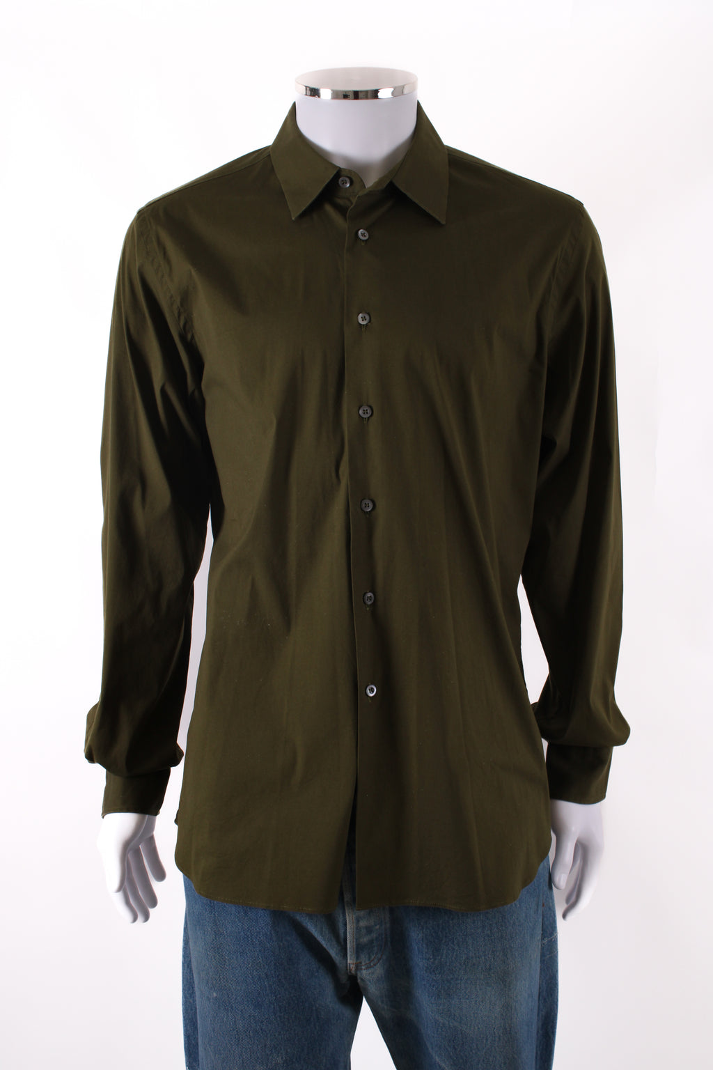 Prada Poplin Shirt Khaki 43
