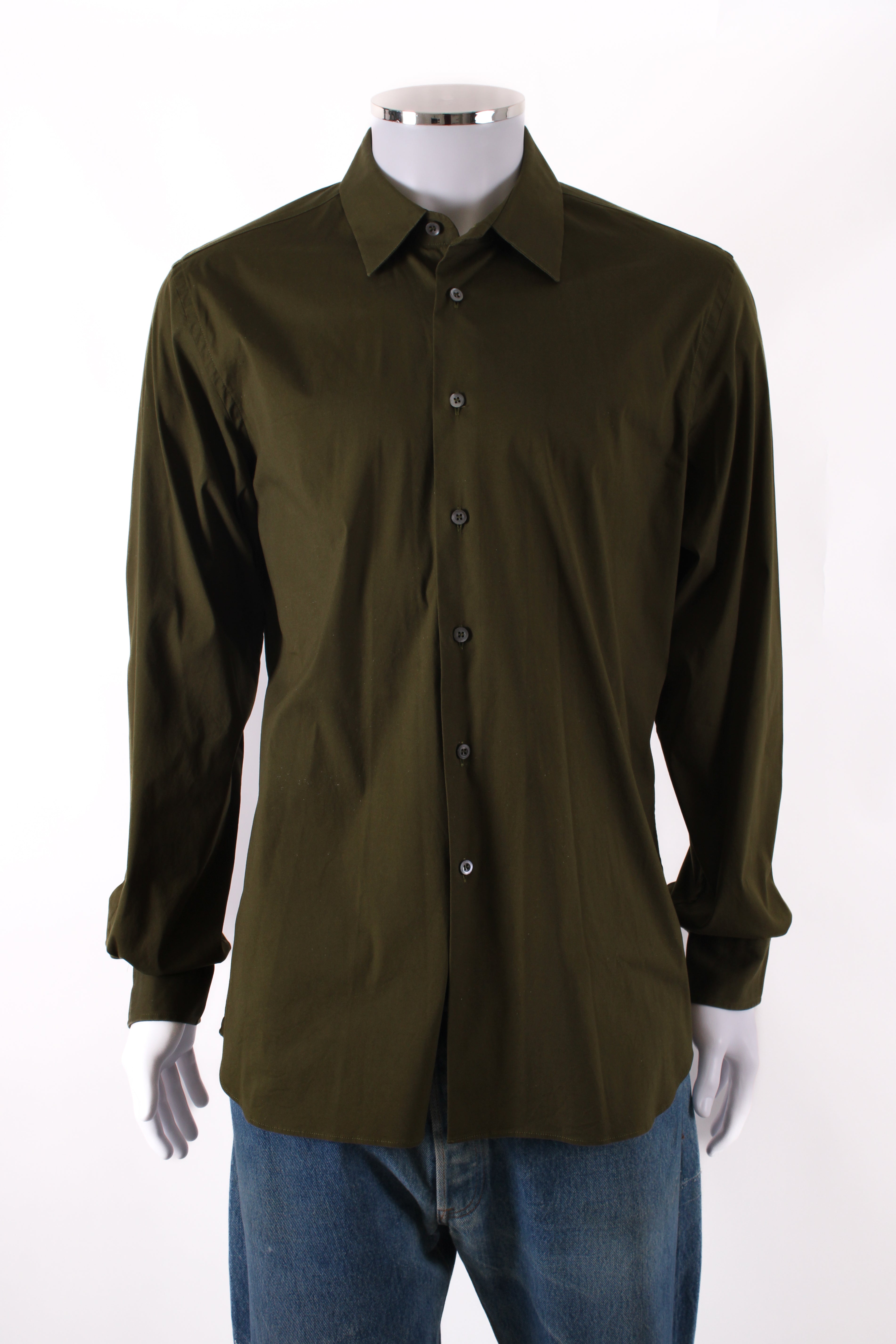 Prada Poplin Shirt Khaki 43
