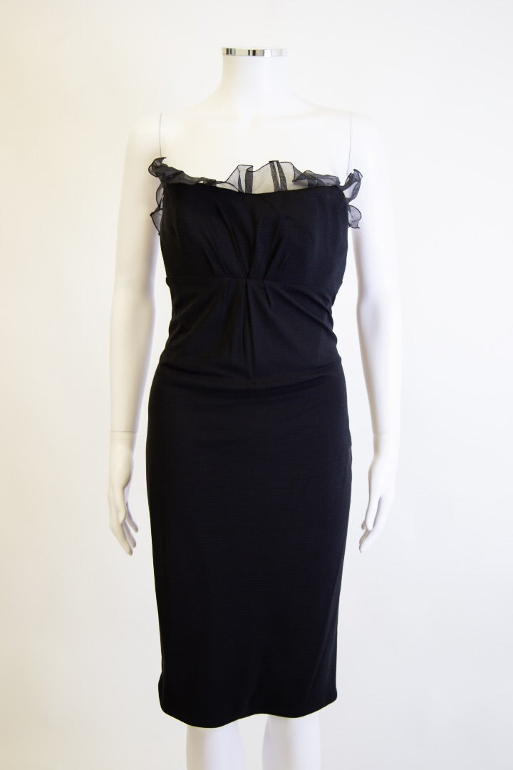 Giambattista Valli Strapless Ruffle Dress Black S