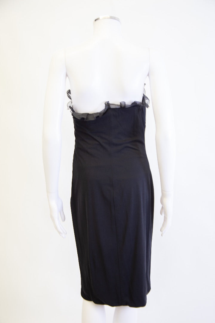 Giambattista Valli Strapless Ruffle Dress Black S
