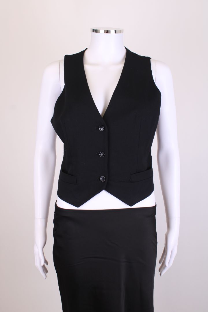 D&G Lace Back Waistcoat Black S