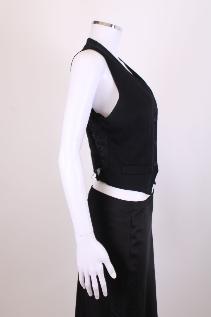 D&G Lace Back Waistcoat Black S