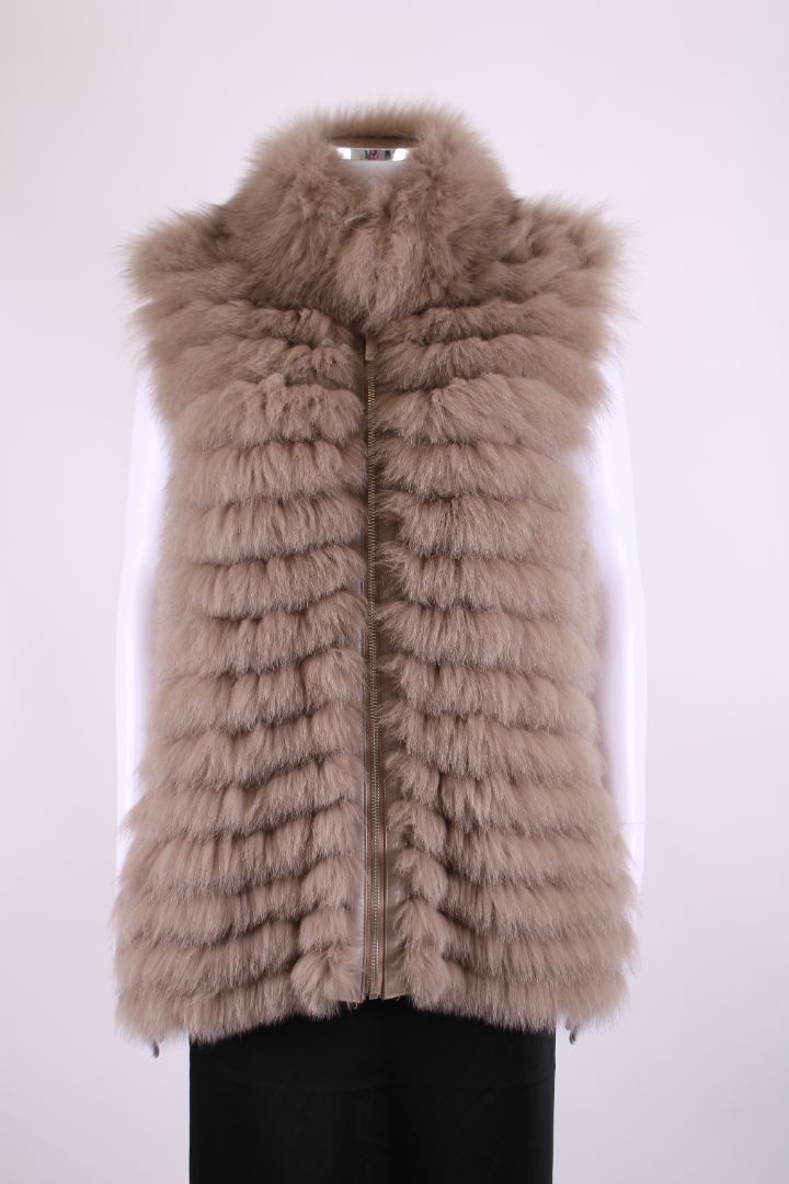 Max & Moi Fox Fur Gilet Beige M