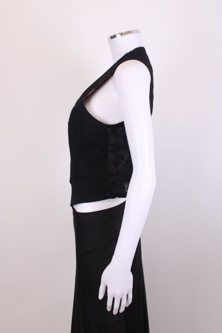 D&G Lace Back Waistcoat Black S