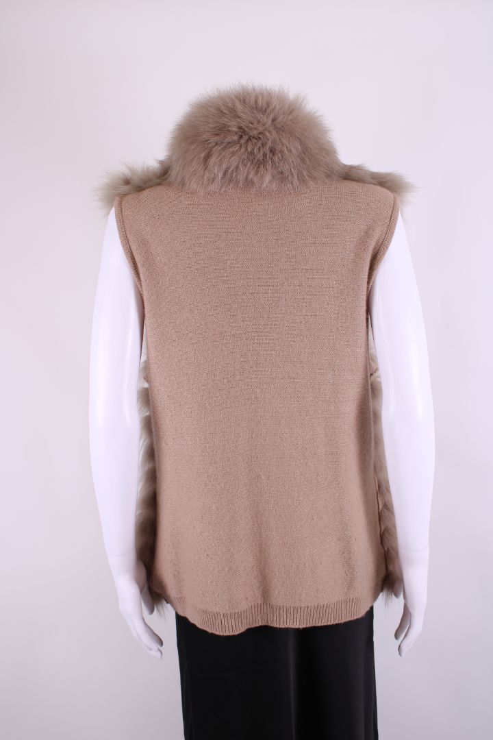 Max & Moi Fox Fur Gilet Beige M