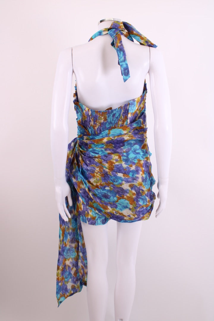 Zimmermann Floral Print Playsuit Blue/ Mustard S