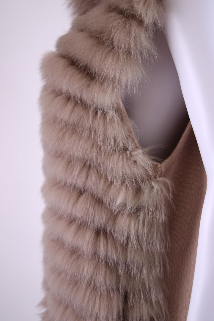 Max & Moi Fox Fur Gilet Beige M