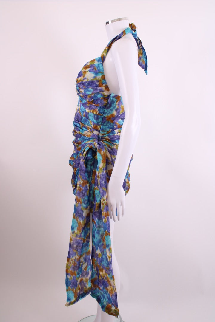 Zimmermann Floral Print Playsuit Blue/ Mustard S