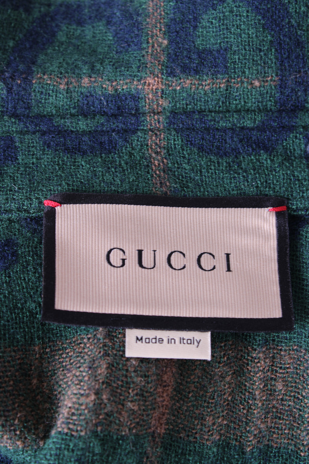 Gucci L/S Check GG Shirt Green/ Brown M