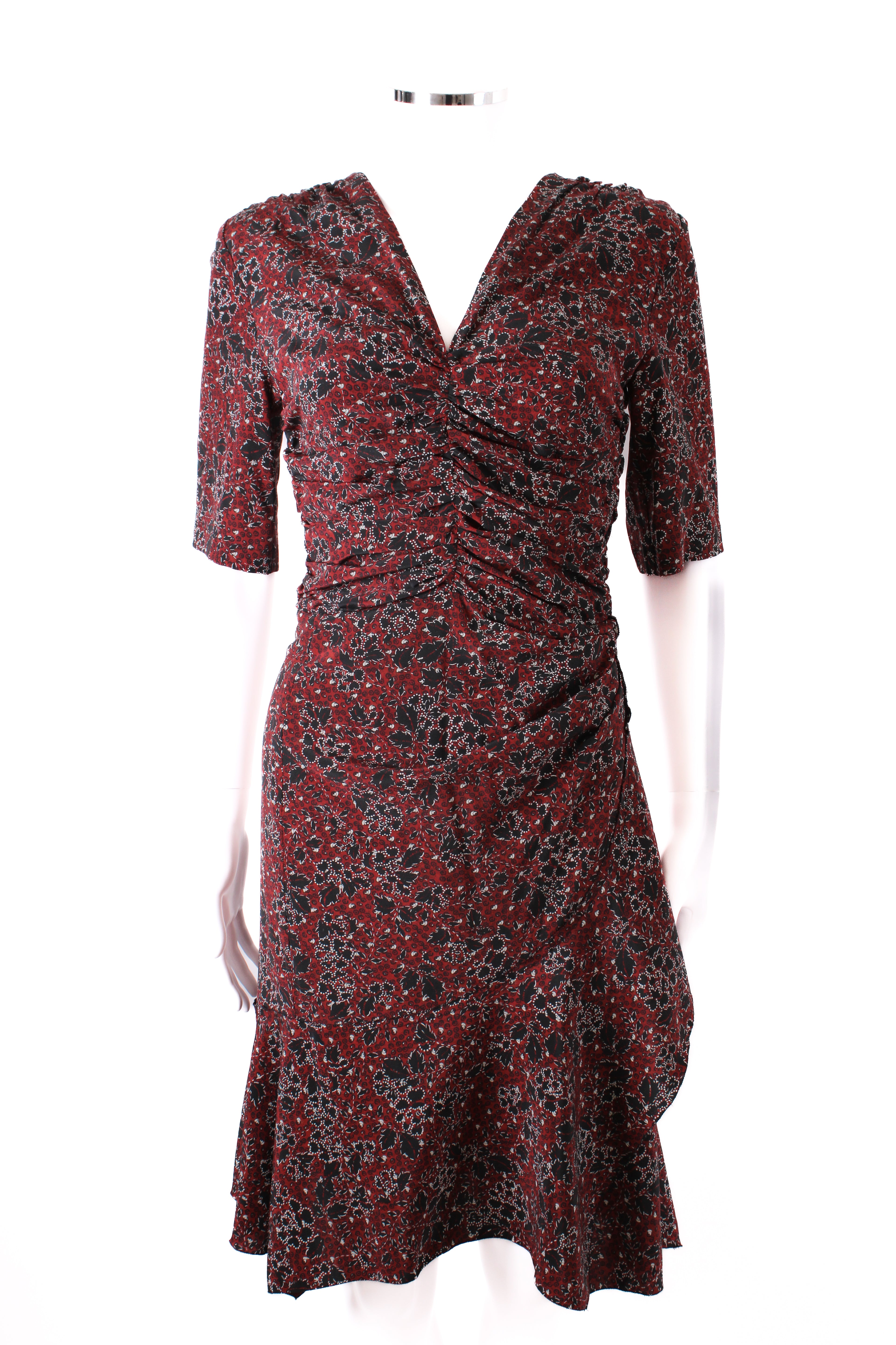 Isabel Marant Printed Mini Tea Dress Red S