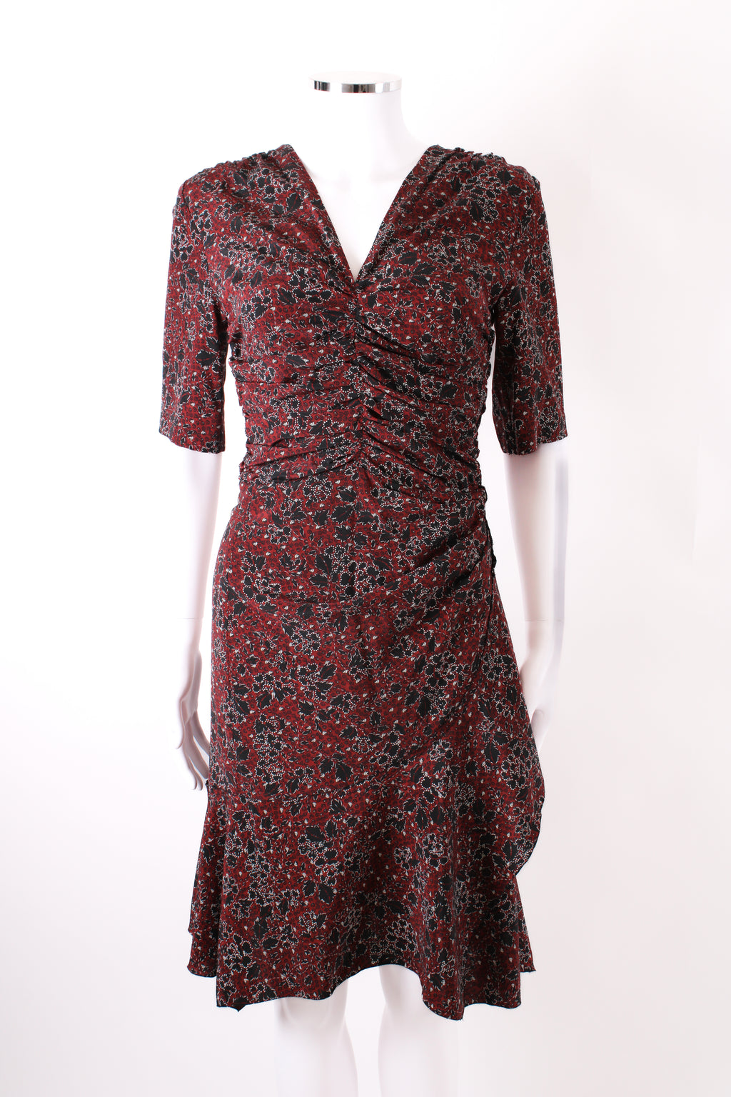 Isabel Marant Printed Mini Tea Dress Red S