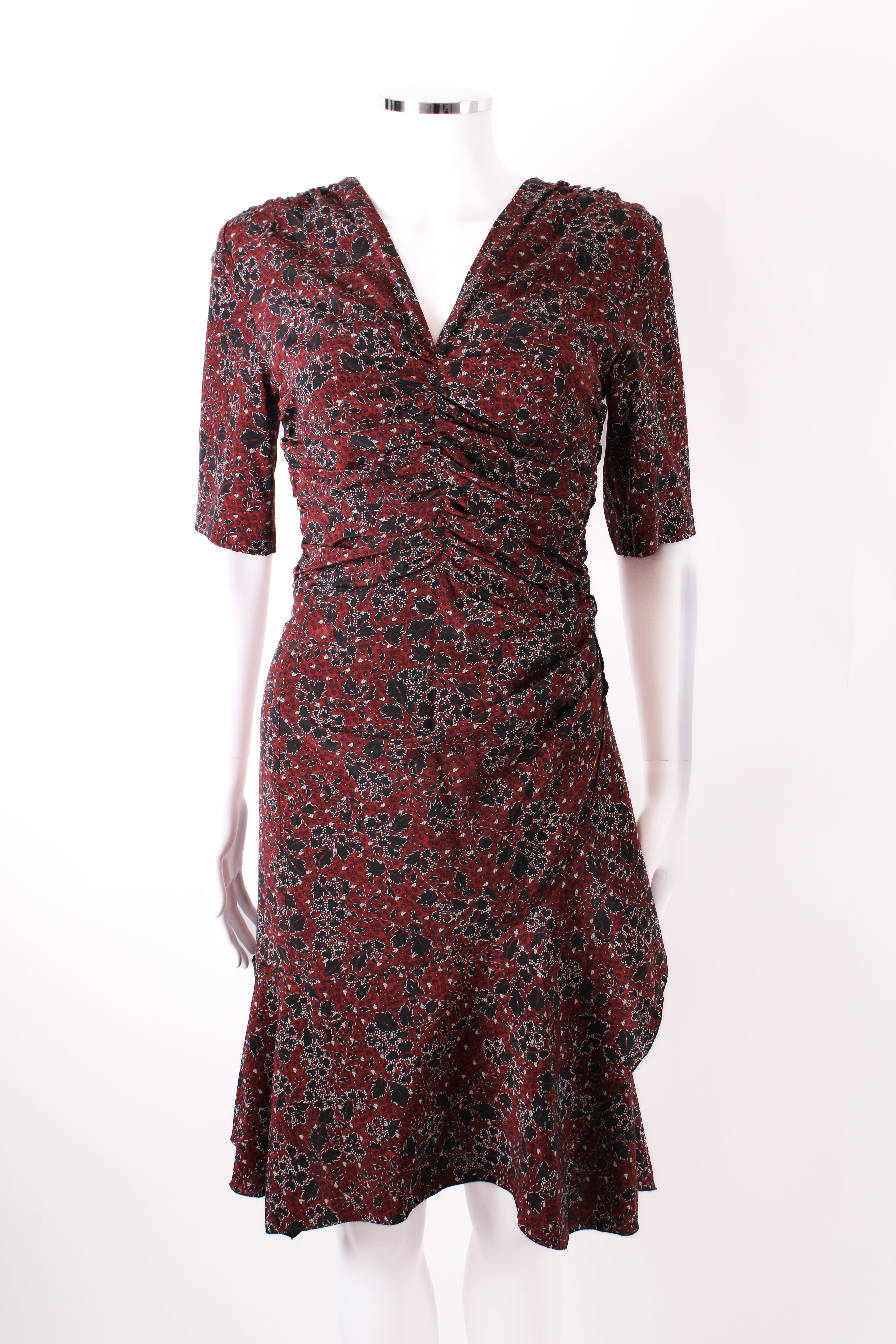 Isabel Marant Printed Mini Tea Dress Red S