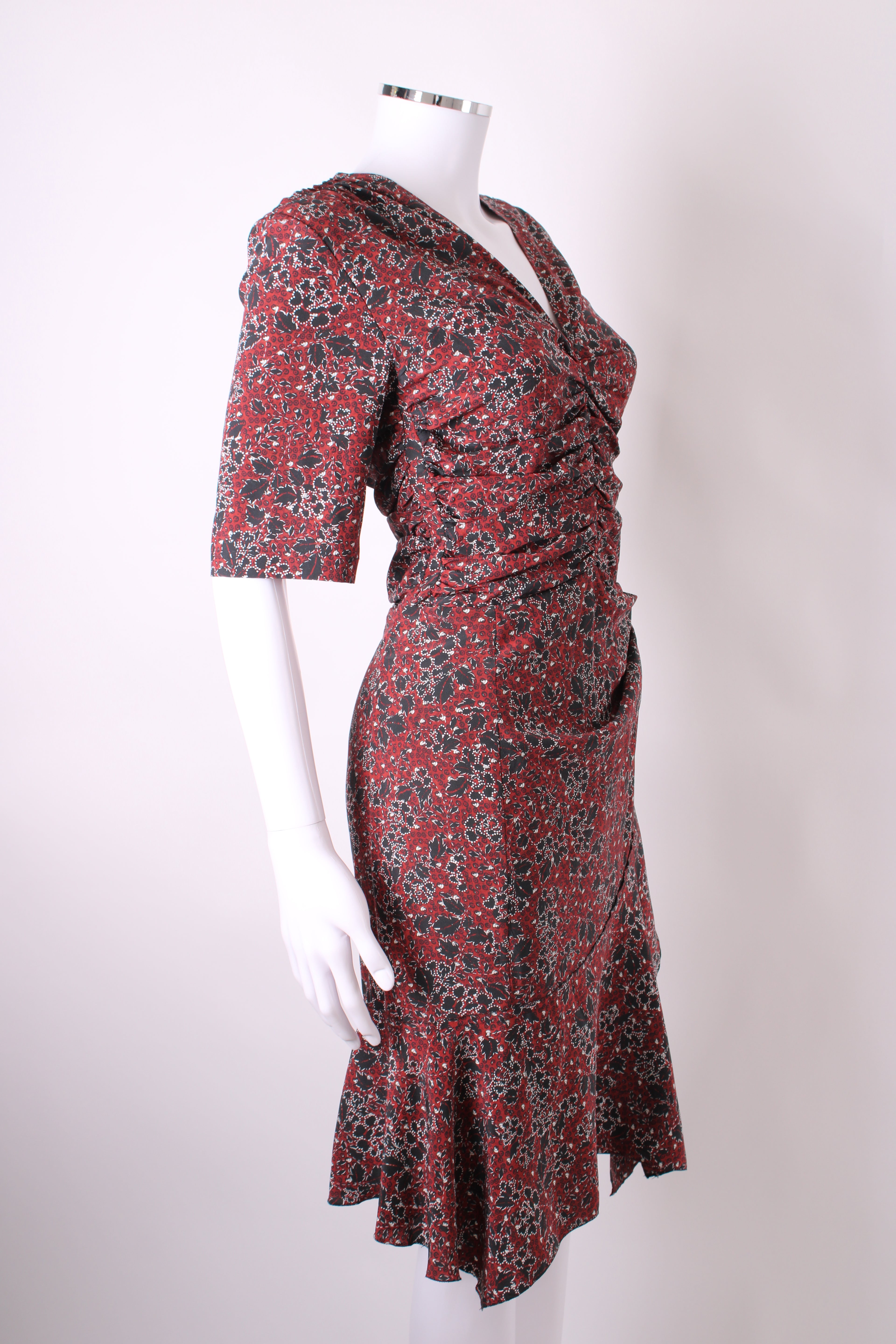 Isabel Marant Printed Mini Tea Dress Red S