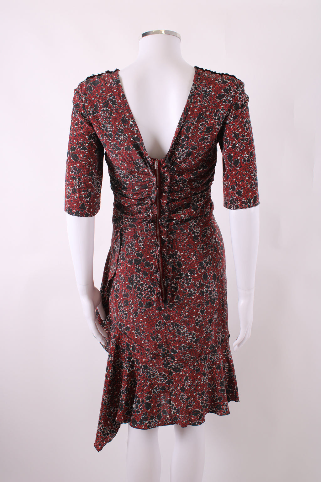 Isabel Marant Printed Mini Tea Dress Red S