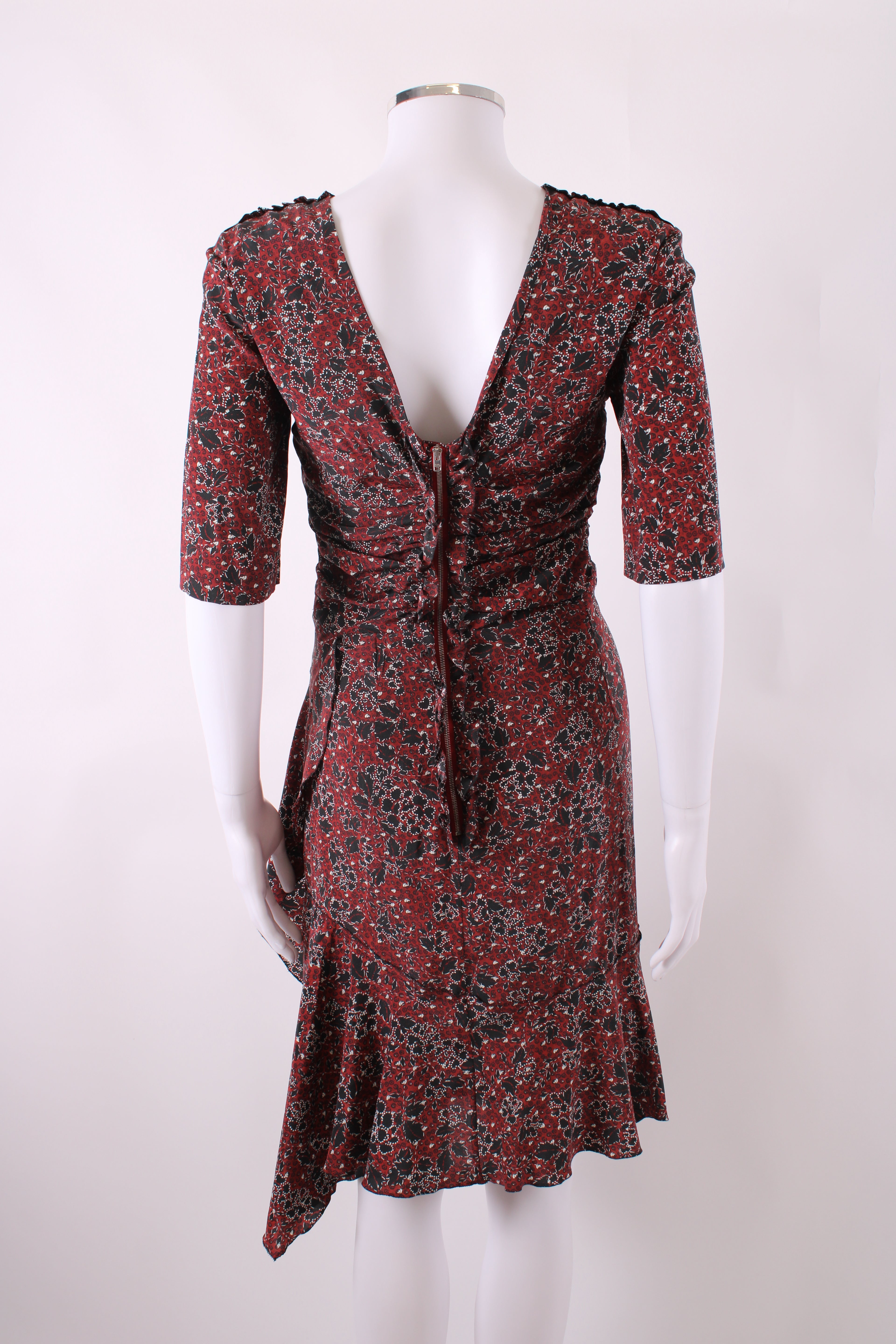 Isabel Marant Printed Mini Tea Dress Red S